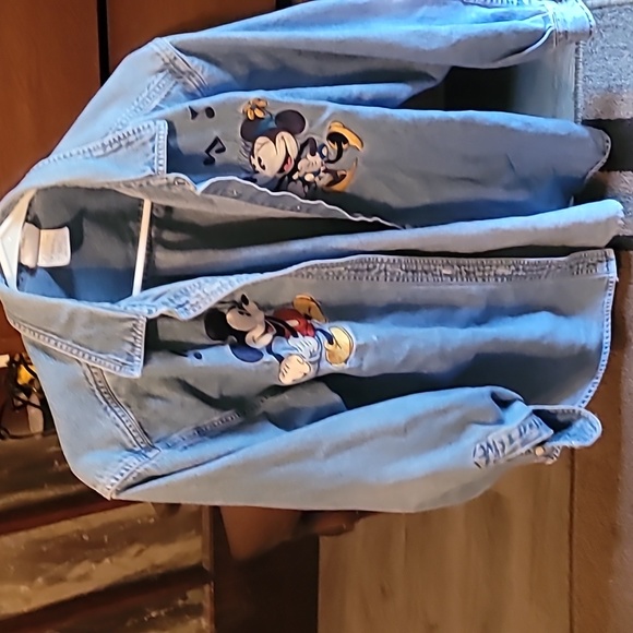 Disney long sleeve denim Mickey & Minnie Mouse Shirt Size L - Picture 4 of 4